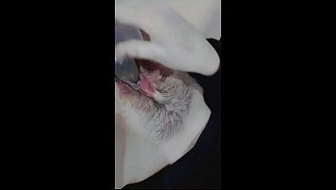 Long Sexting Session with Subtitles: Slim Goth Girl Shows Underwear and Ends with Orgasm