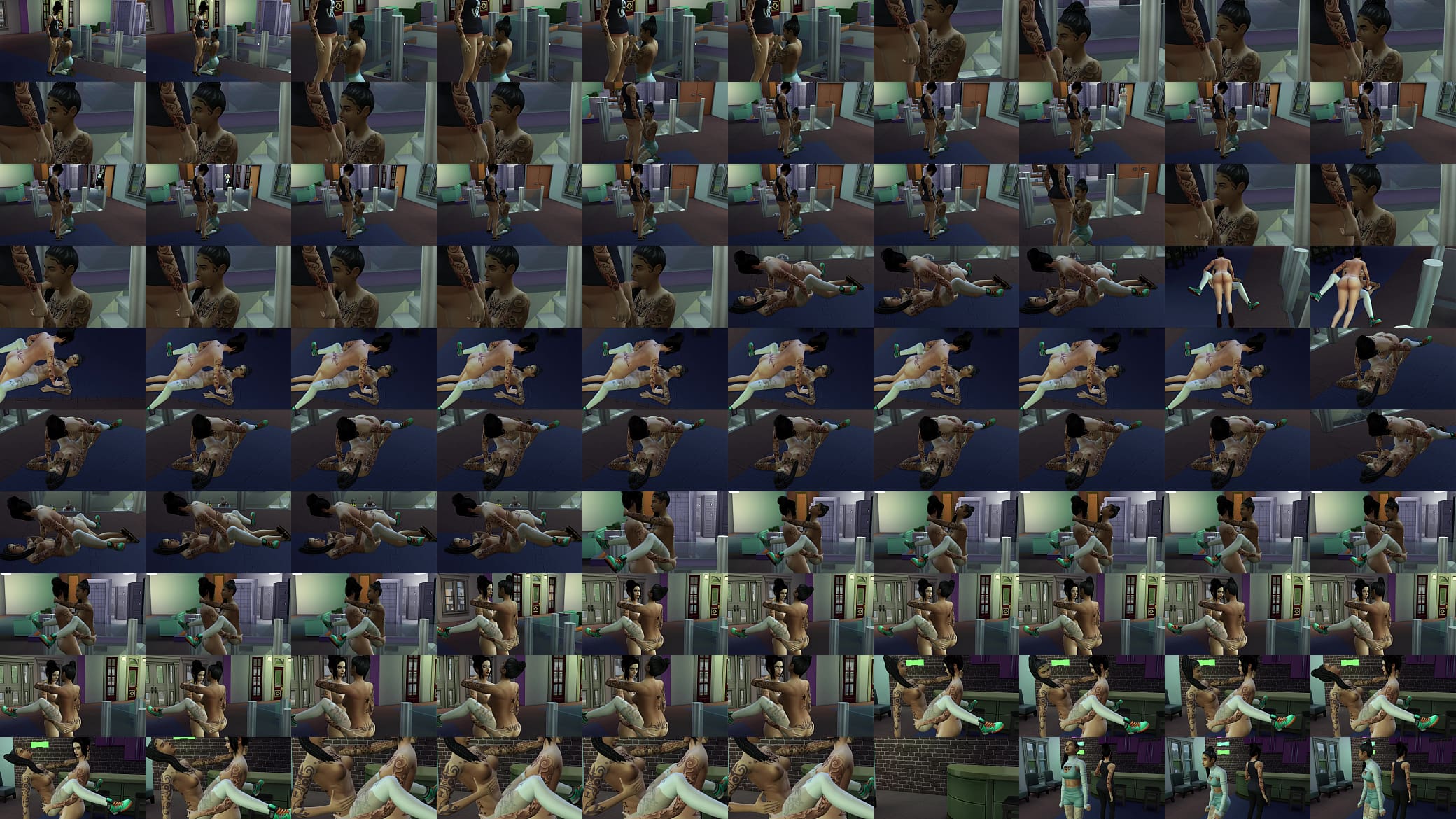 SIMS 4 Chic with dick Fucking a Black girl at the local Gym 预览图