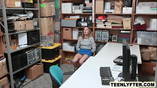 Cute blonde teen shoplifter tied & fucked