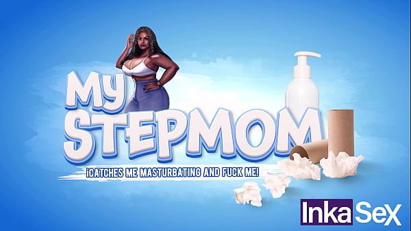 My Ebony Stepmom with Huge Tits Catches Me Watching Her Porn Videos.