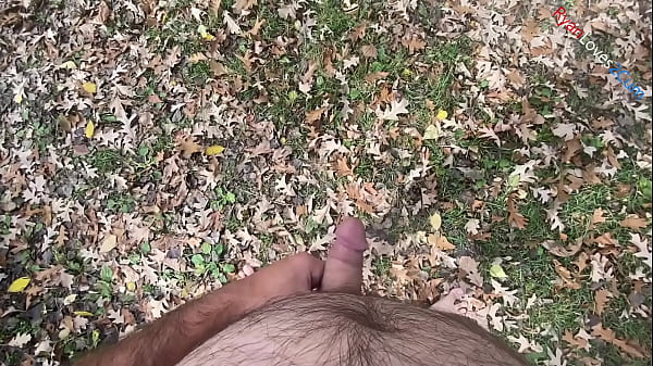 Dirty talking outdoors then cumming outdoors naked