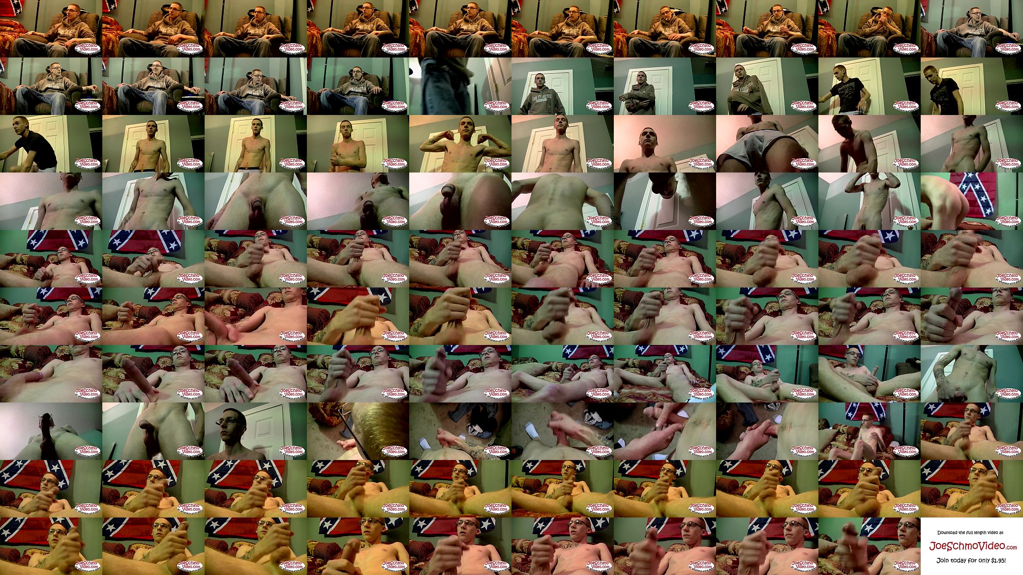 Nerdy looking dude with glasses strips down and jerks it off 预览图