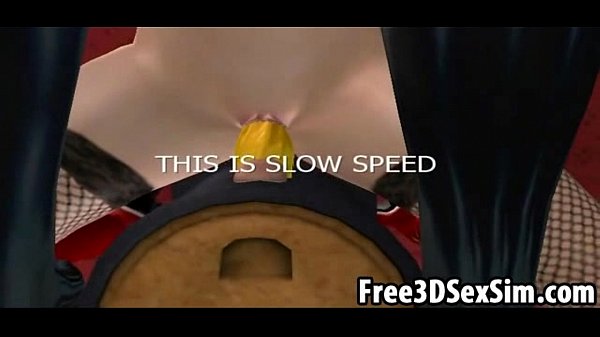 Sexy 3D cartoon blonde sucks while riding a sybian