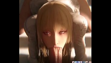 Deep throat action ending with a powerful glistening cumshot down her throat