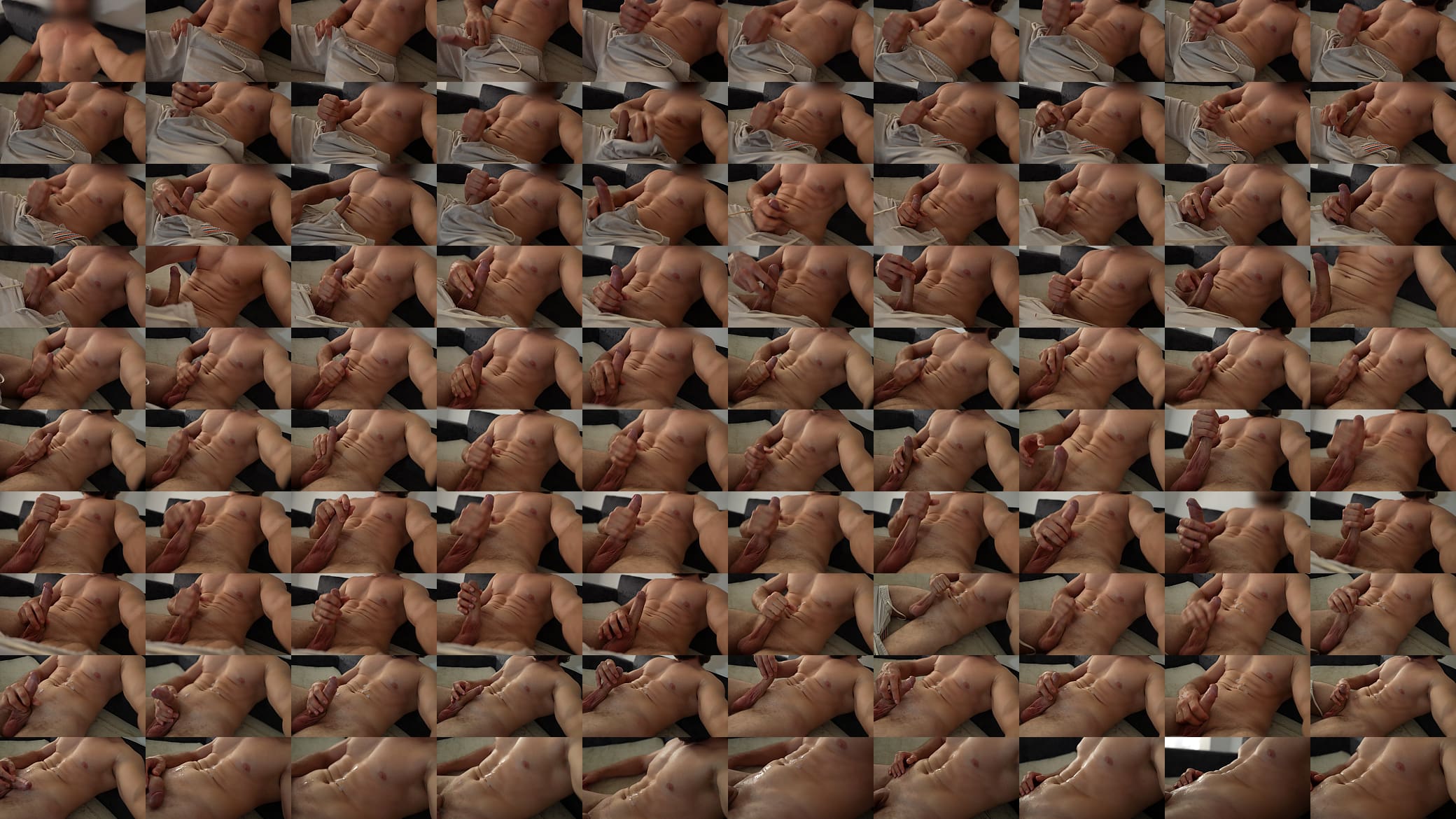 Fit guy showing his perfect technique of wanking 预览图