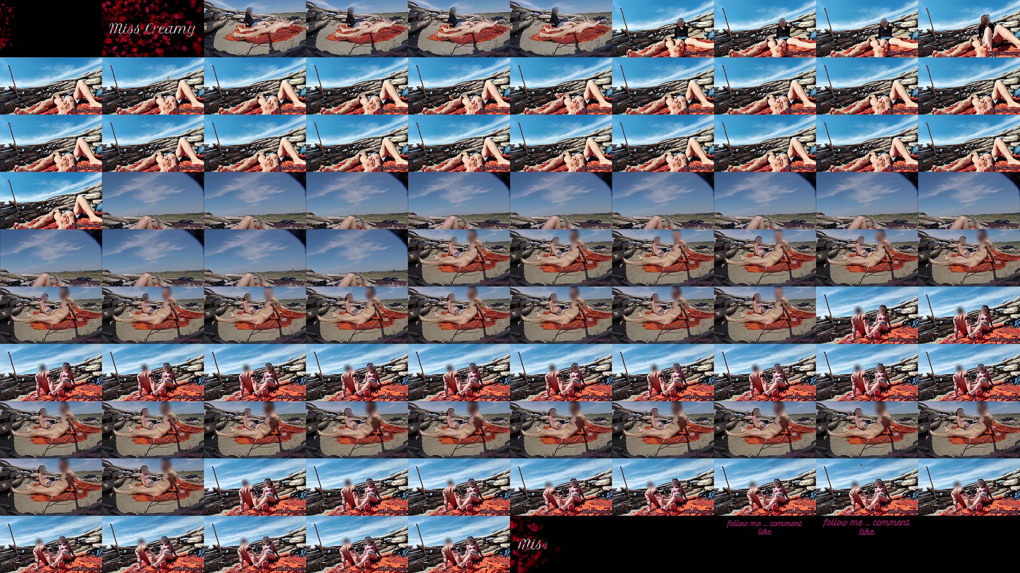 Exhibitionist Wife Outdoor Amateur Milf Handjob Big Cock on Nudity Beach public in front of voyeur with cumshot - MissCreamy 预览图