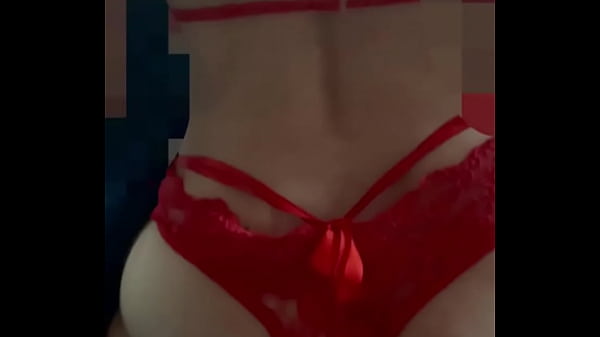 Big ass on top of me with very sexy red lingerie