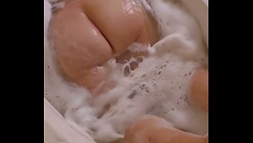 thick mute girl with a huge ass taking a bath