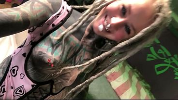 Tattooed Alternative Slut Plays with Ass Plug
