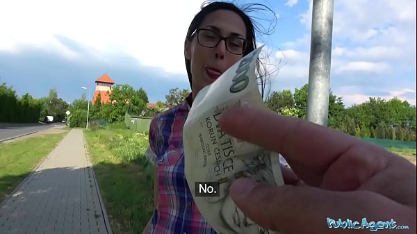 Public Agent Cash convinces slim beauty to bounce her pussy on agents cock