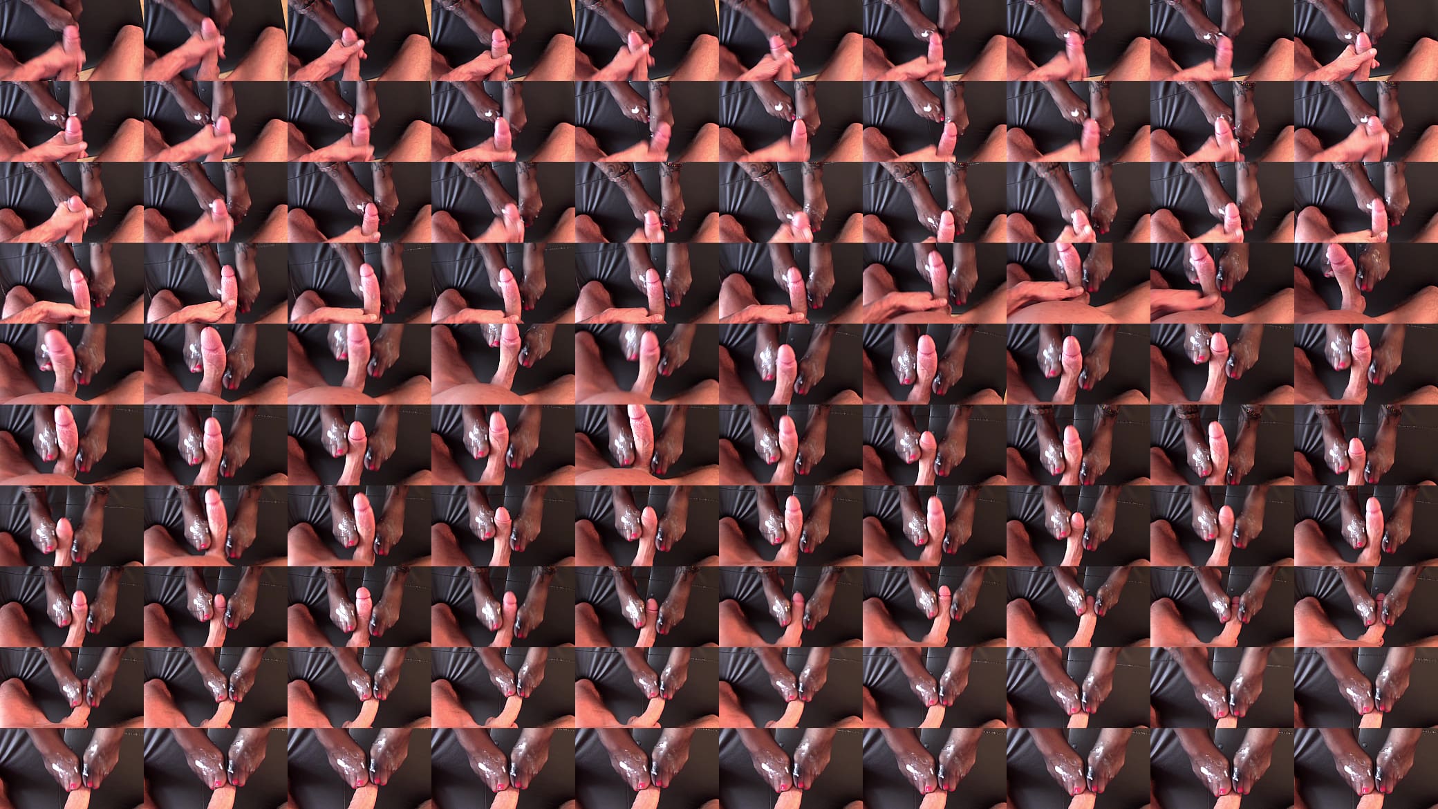 Nylon Footjob - Cumshot over GF pink feets and toes 预览图