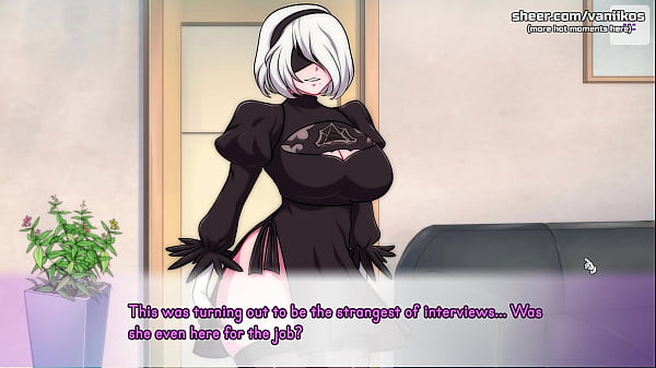 WaifuHub | 2B From NieR:Automata With A Hot Teen Ass And Big Tits Gets Her Tight Pussy Fucked By A Big Cock At Her First Porn Casting | Anime Hentai Game | Part #1