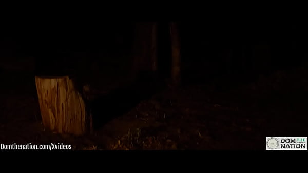 Submissive blonde gets gagging, spanking, and wedgie in the forest at night - Ashley Lane
