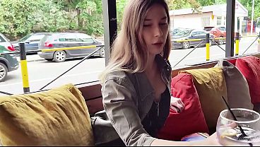 Remote control orgasm of my stepsister in Bar !