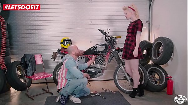 VIP SEX VAULT - Blonde Rides Boyfriends Cock In the Garage