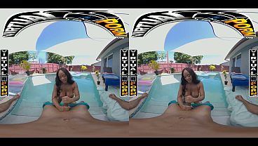 VIRTUAL PORN - Playful August Skye Makes A Sunny Poolside Escape Feel Dangerously Hot