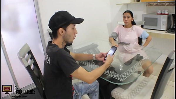 My friend left me alone with his wife and I ended up fucking her on the chair and cumming in her mouth.