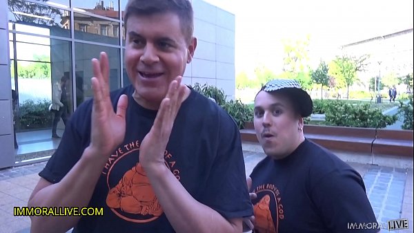 The World’s Most Unlikely Twins Meet a Curvy Slut at the Metro!