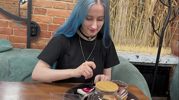 Sexy blonde sucking and gagging on cock - sloppy face fucking - balls licking - blowjob tears