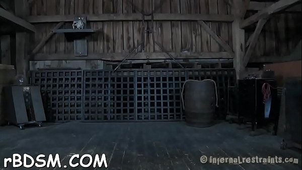 Clamped up girl gets her fuck holes t.