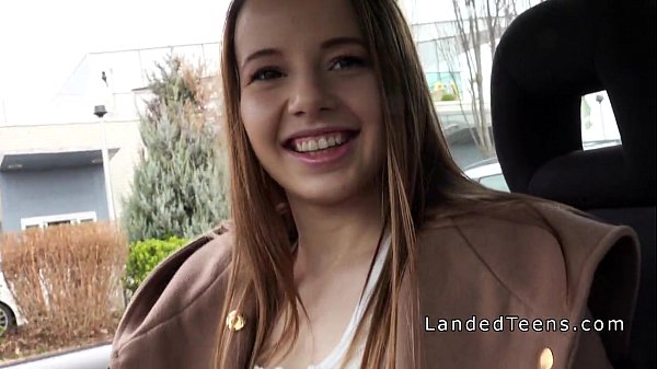 Teen hitchhiker sucks and fucks in a car