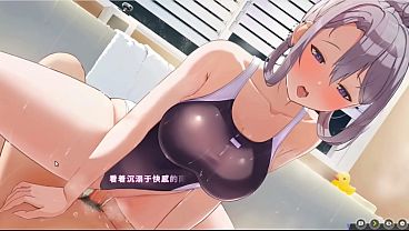 Hentai Game – Happiness Double Room - Mature Silver Babe Enjoys Steamy Bath Sex & Intimate Nighttime Fucking - Free Mode