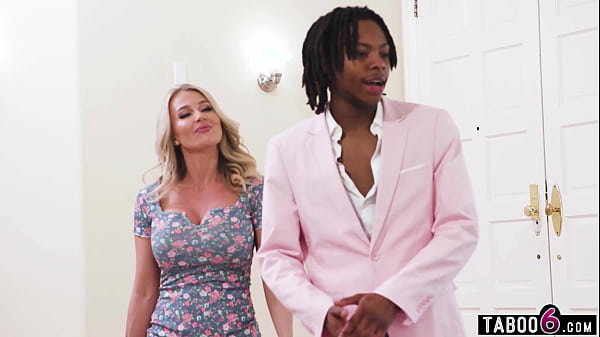 5 MILFs fuck a young black guy together in this reverse gangbang