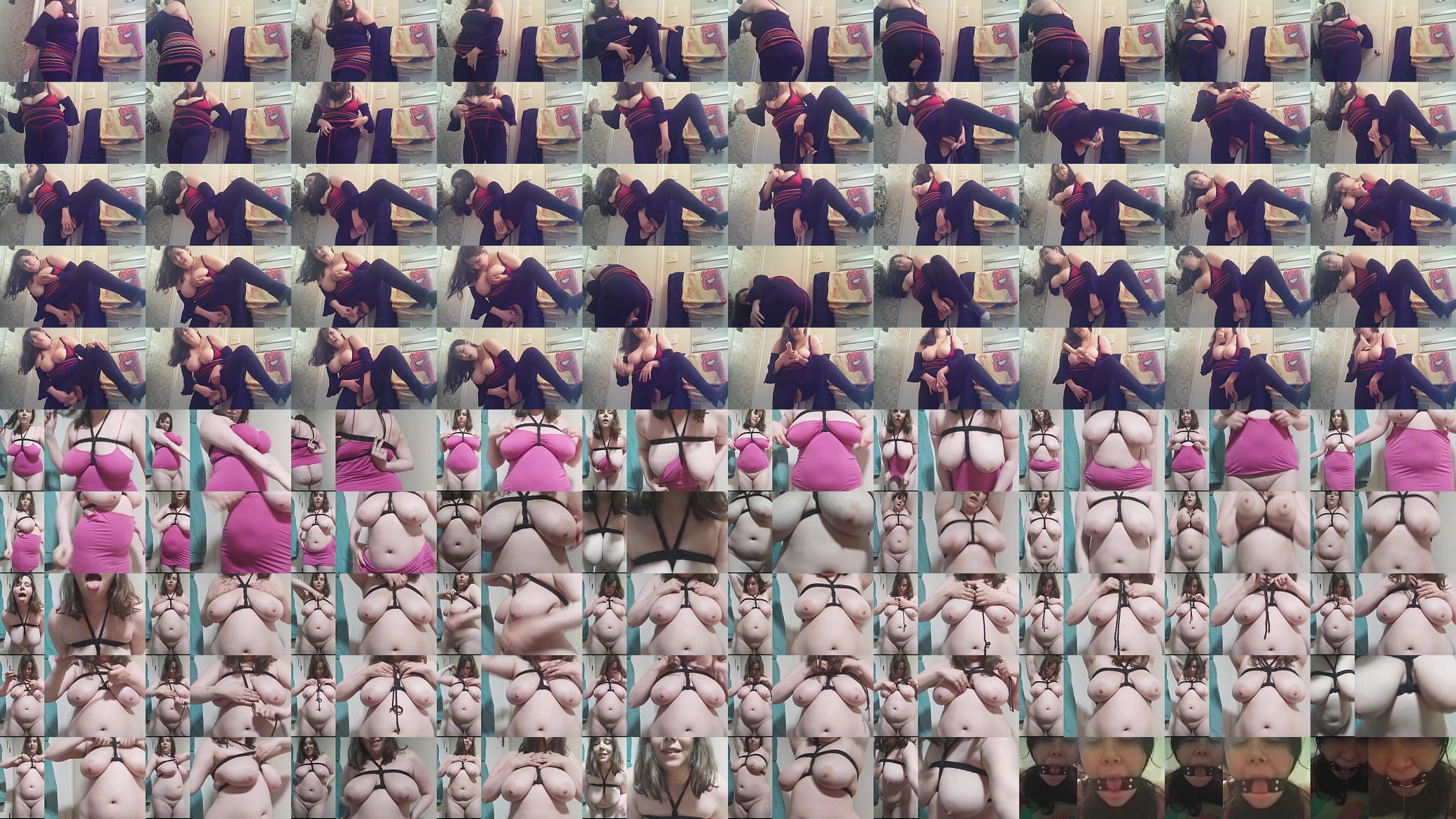 horny slut plays with bondage 预览图