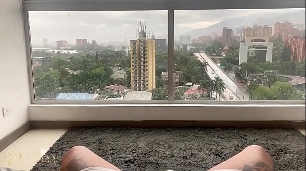 POV my new Roommate Fucks me in the Big Window with Full View to my Neighbors Mariana Martix