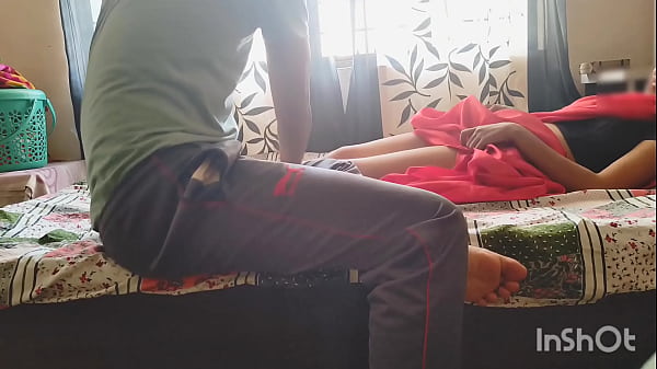 Desi bhabhi in red saree seduces servant for having his hard dick in her wet pussy.