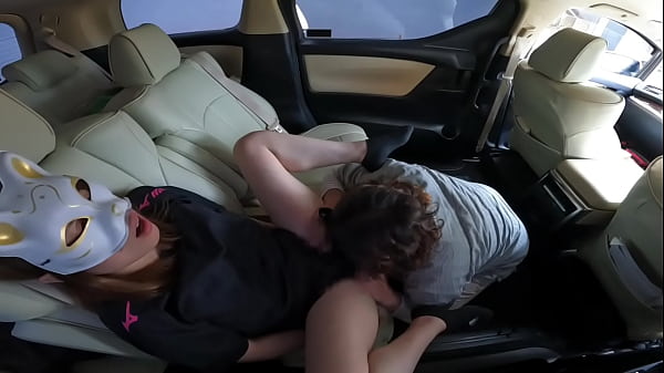 A married woman who has car sex in front of her husband's car who came to pick her up after volleyball practice and ejaculates a lot from the top of her practice clothes