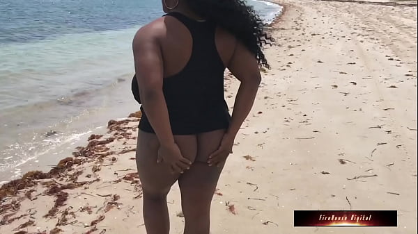 Firehousexxx Big Titty thick chocolate Freak on Beach