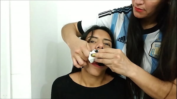 Sexy Young Bondage Girl Gagged With 10 Socks By Hot Latina Lezdom MILF