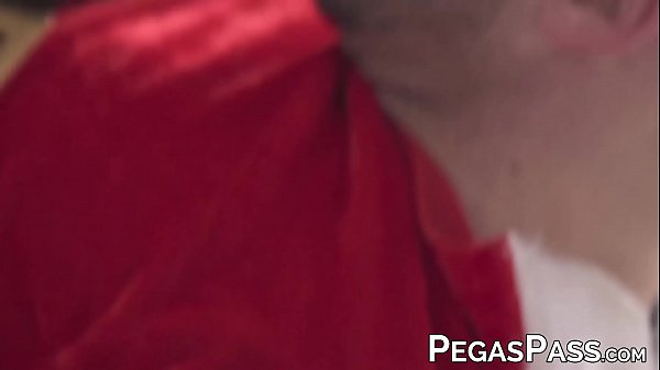 Adorable busty blonde Kathye Cat fucked roughly by santa