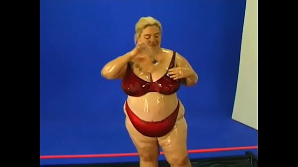Mature blonde over-meat Patty Parker asked her neighbour with belly to oil her ungraspable body before toying with her fucking holes