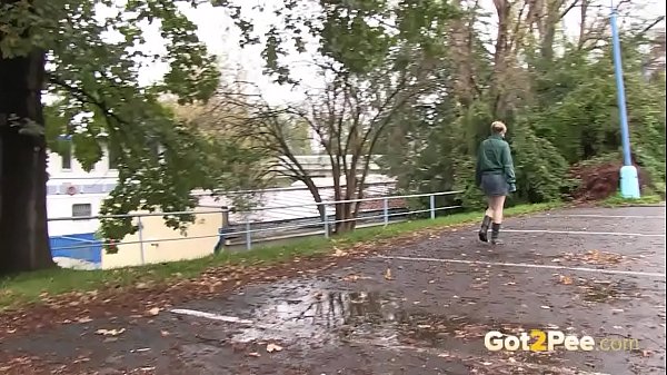 Public Pissing For Desperate Blonde