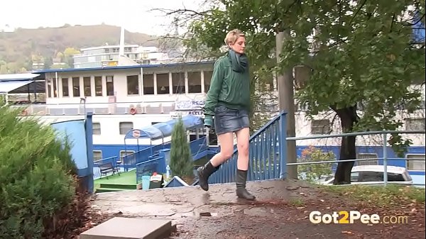 Public Pissing For Desperate Blonde