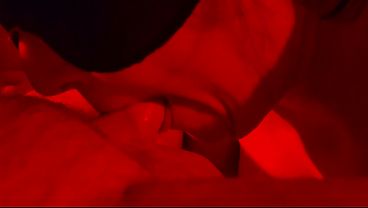 A close up view of a HOT BLOWJOB!! A Red Light Video Quickie