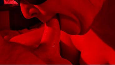 A close up view of a HOT BLOWJOB!! A Red Light Video Quickie