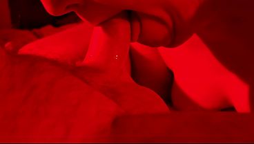 A close up view of a HOT BLOWJOB!! A Red Light Video Quickie