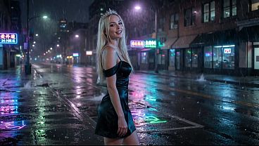 This beautiful Blonde is fucked in the street by a big cock - AI generated content