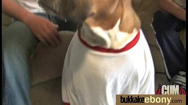 Ebony babe sucks too many white cocks 17