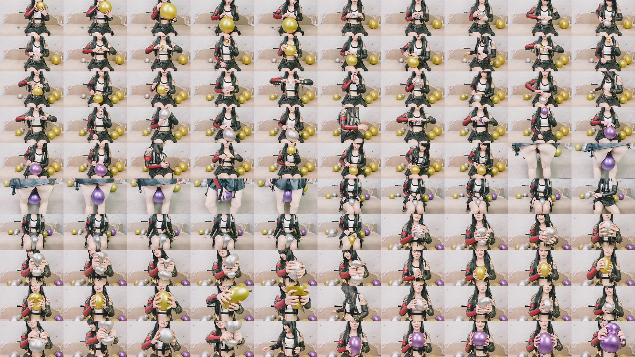 Tifa Lockhart from Final Fantasy talks dirty, blows balloons and pops them with her strong hands 预览图