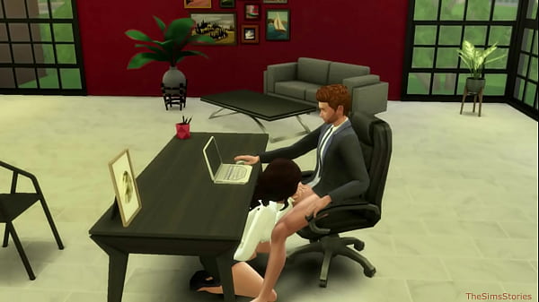 Sims 4 my real voice, dominating Boss fuck hot Secretary on desk at office