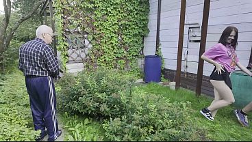 tight teen ass fucked in front of a old man