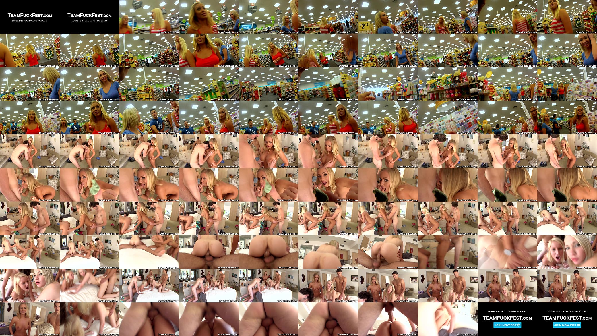 Stunning blonde pornstars pick up random guys in the store 预览图