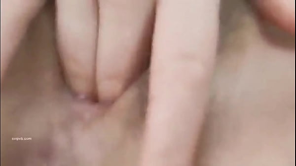 White-skinned slut with big breasts masturbating at home