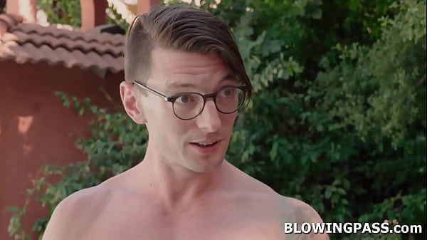 Big tits milf giving houseboy blowjob