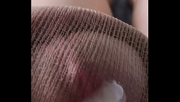Orgasm with semen in the pantyhose