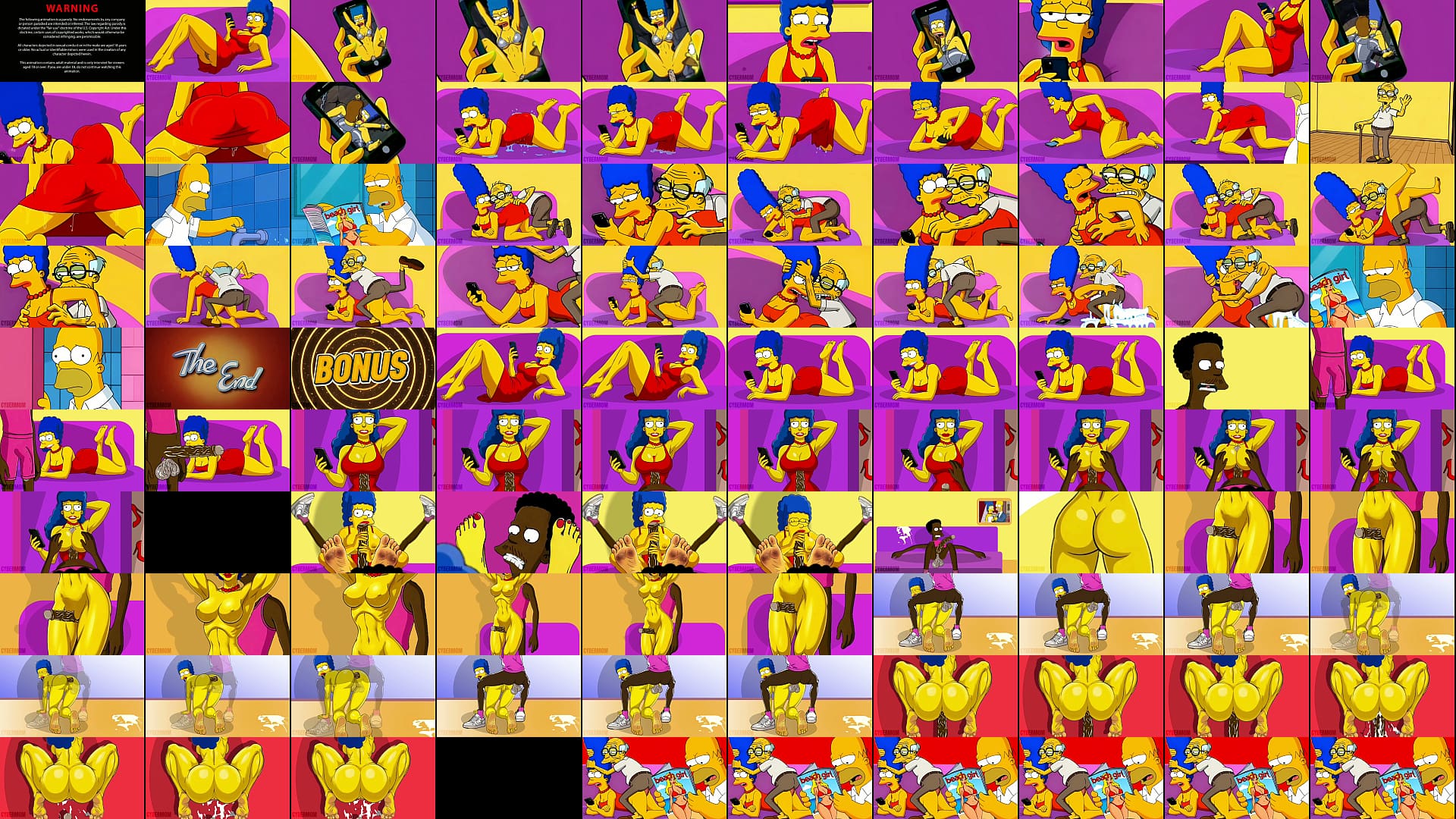 Married Housewife Cheats on Her Cuckold Husband on a Pink Couch. Cartoon Parody Simpsons. Hentai 预览图